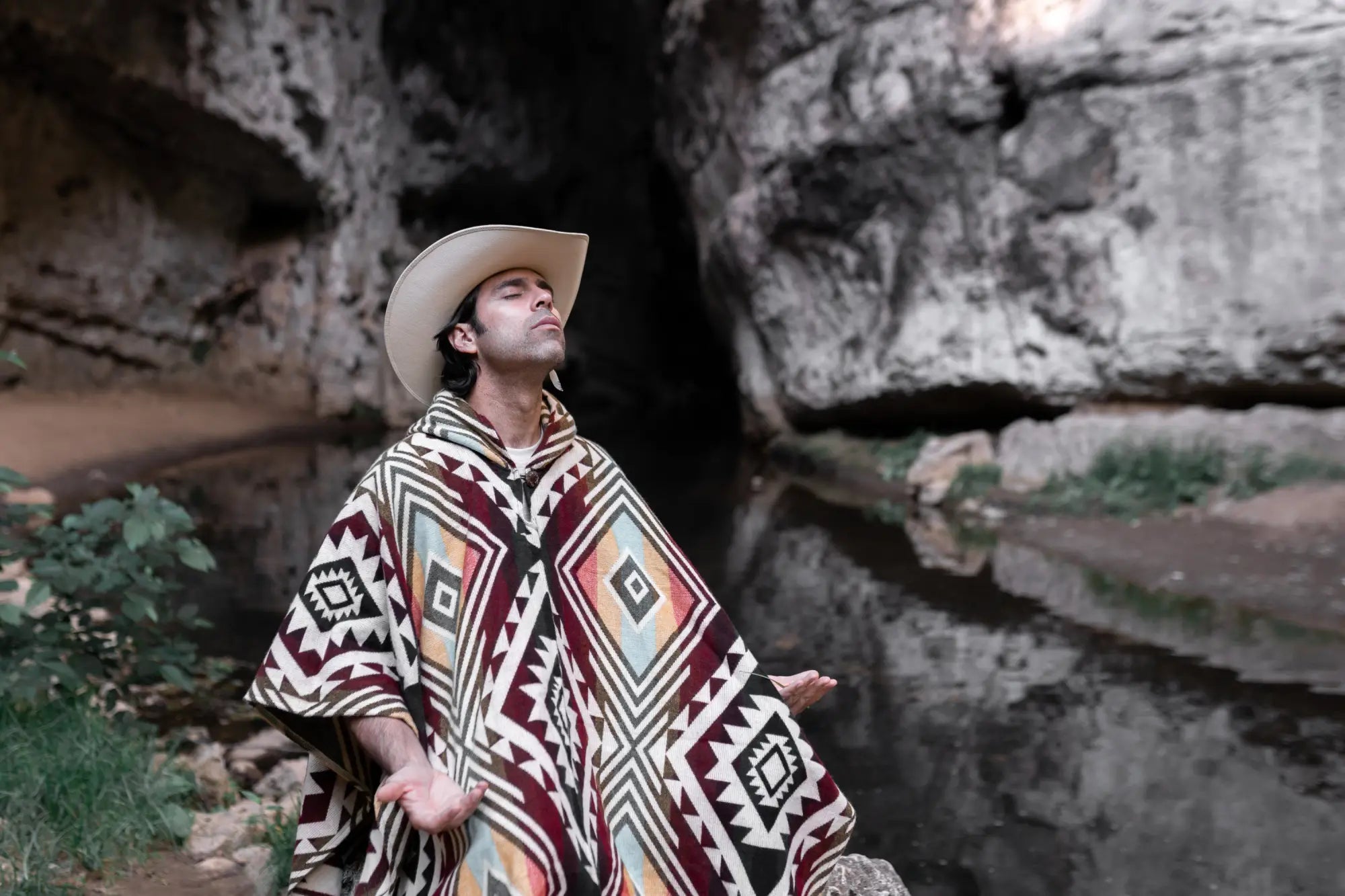 Poncho polaire homme