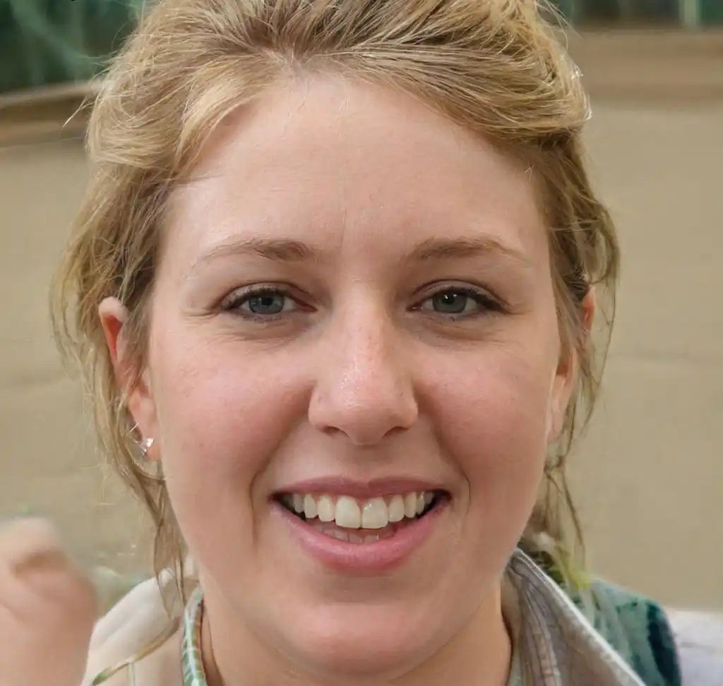Visage d'une femme souriante.