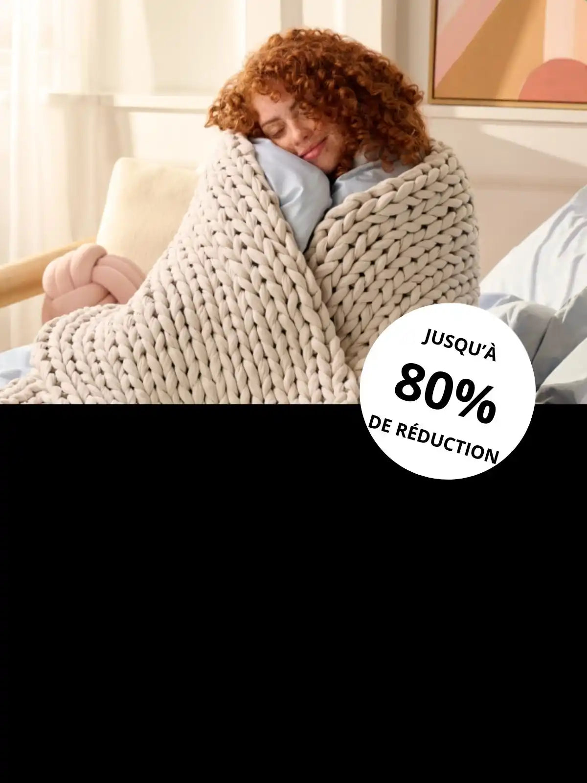 Couverture en tricot confortable.