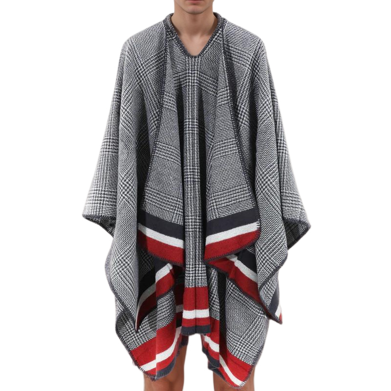 Plaid poncho polaire homme