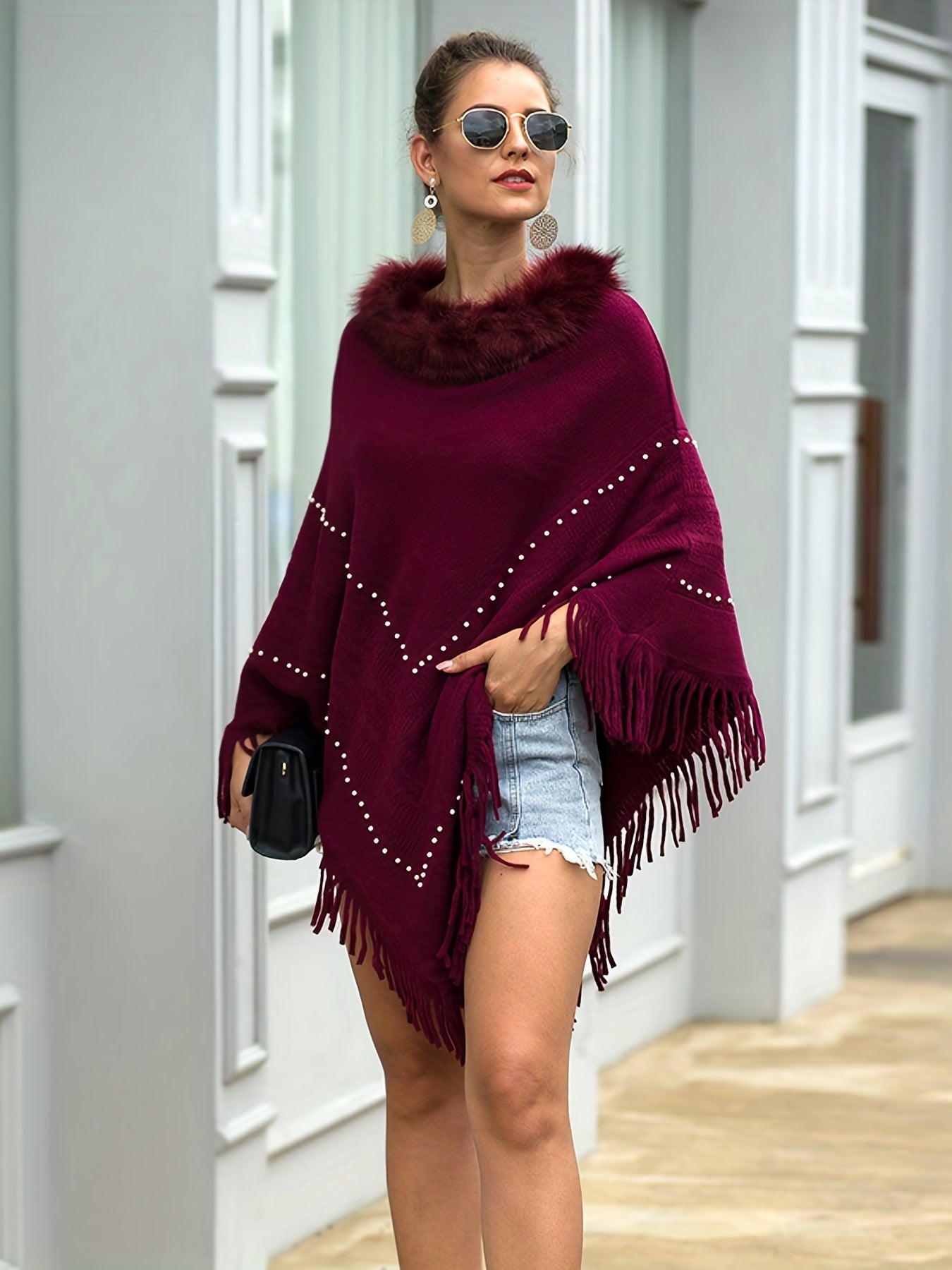 Poncho cape hiver femme