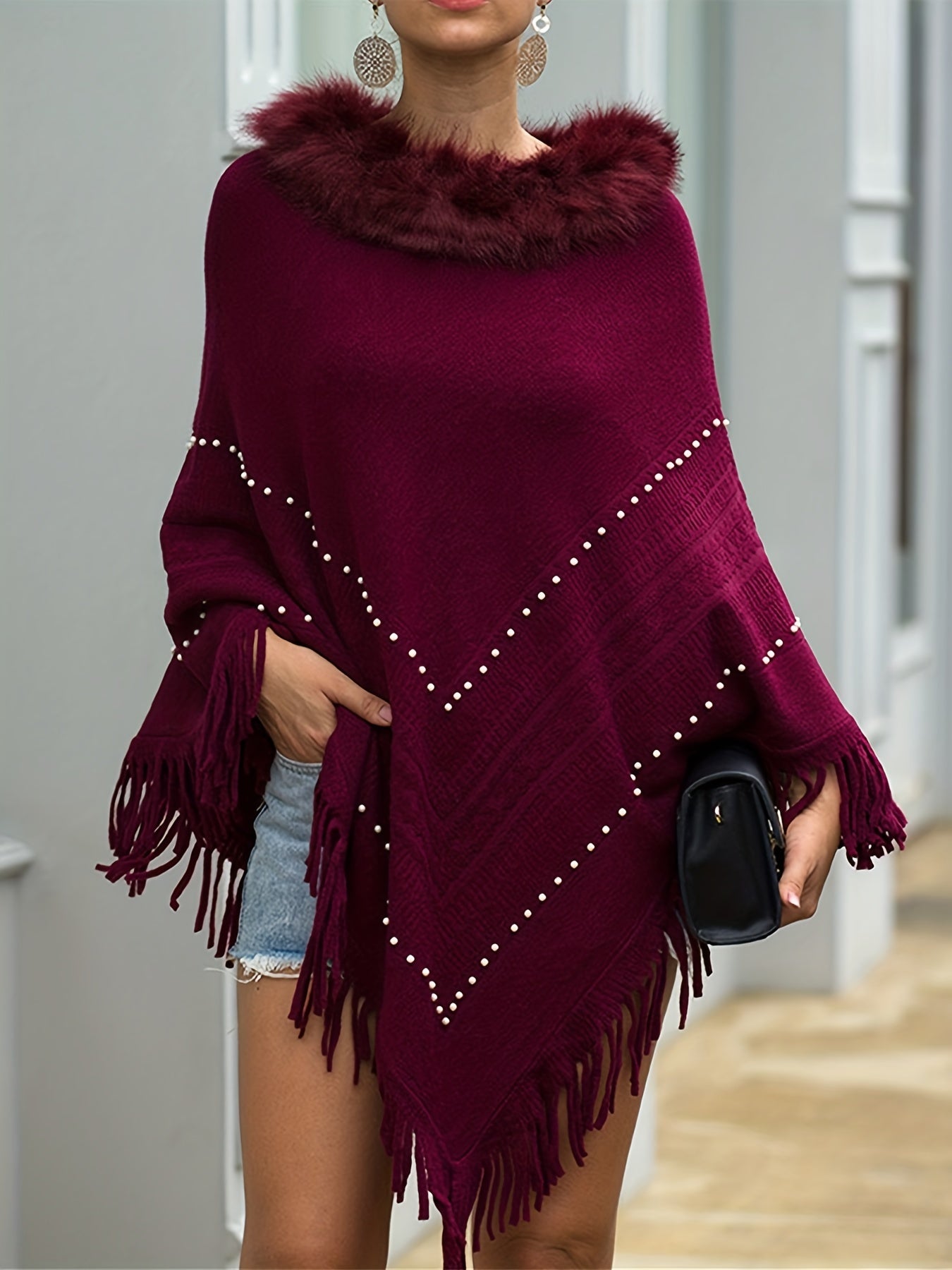 Poncho cape hiver femme