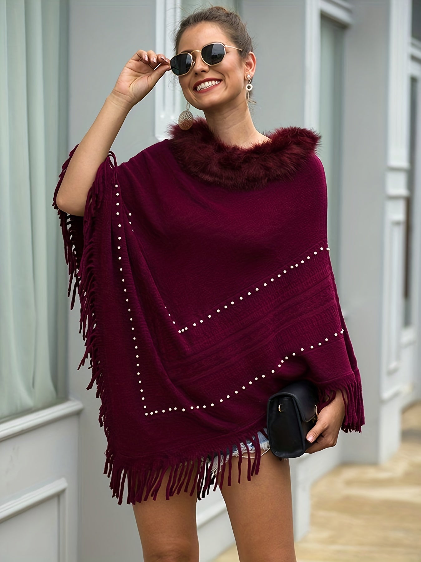 Poncho cape hiver femme