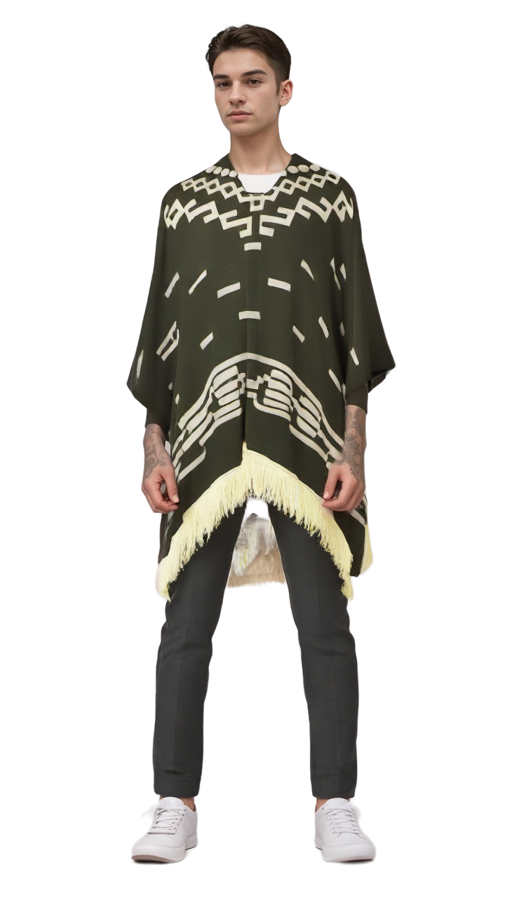 Poncho chaud polaire