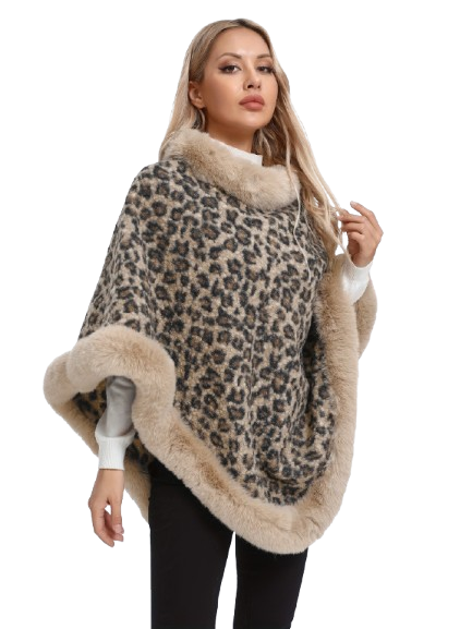 Poncho léopard femme