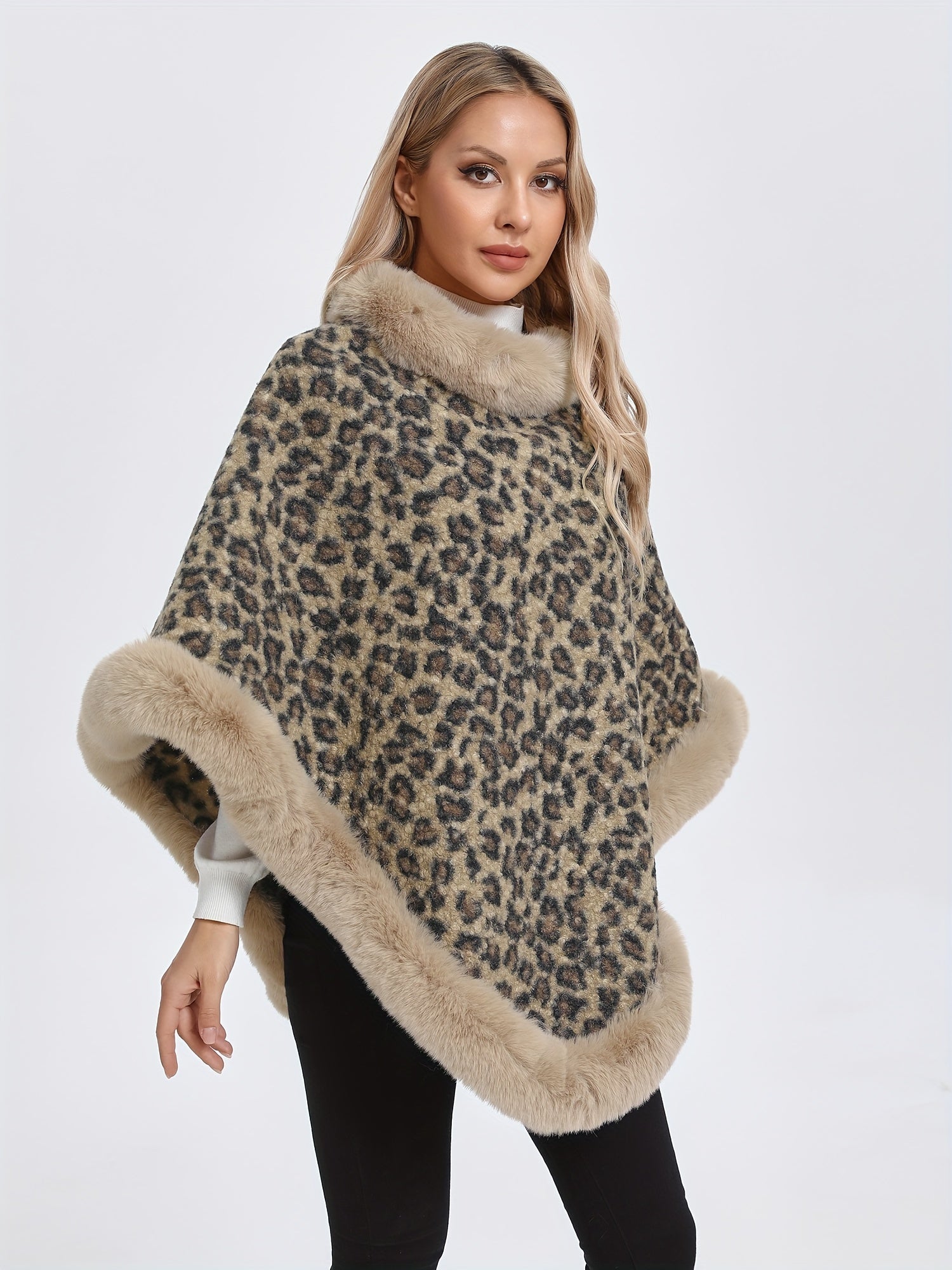 Poncho léopard femme