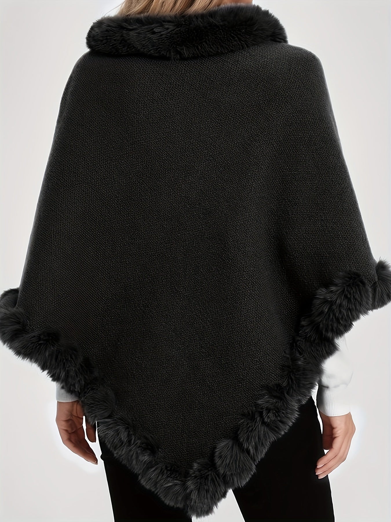 Poncho long polaire femme