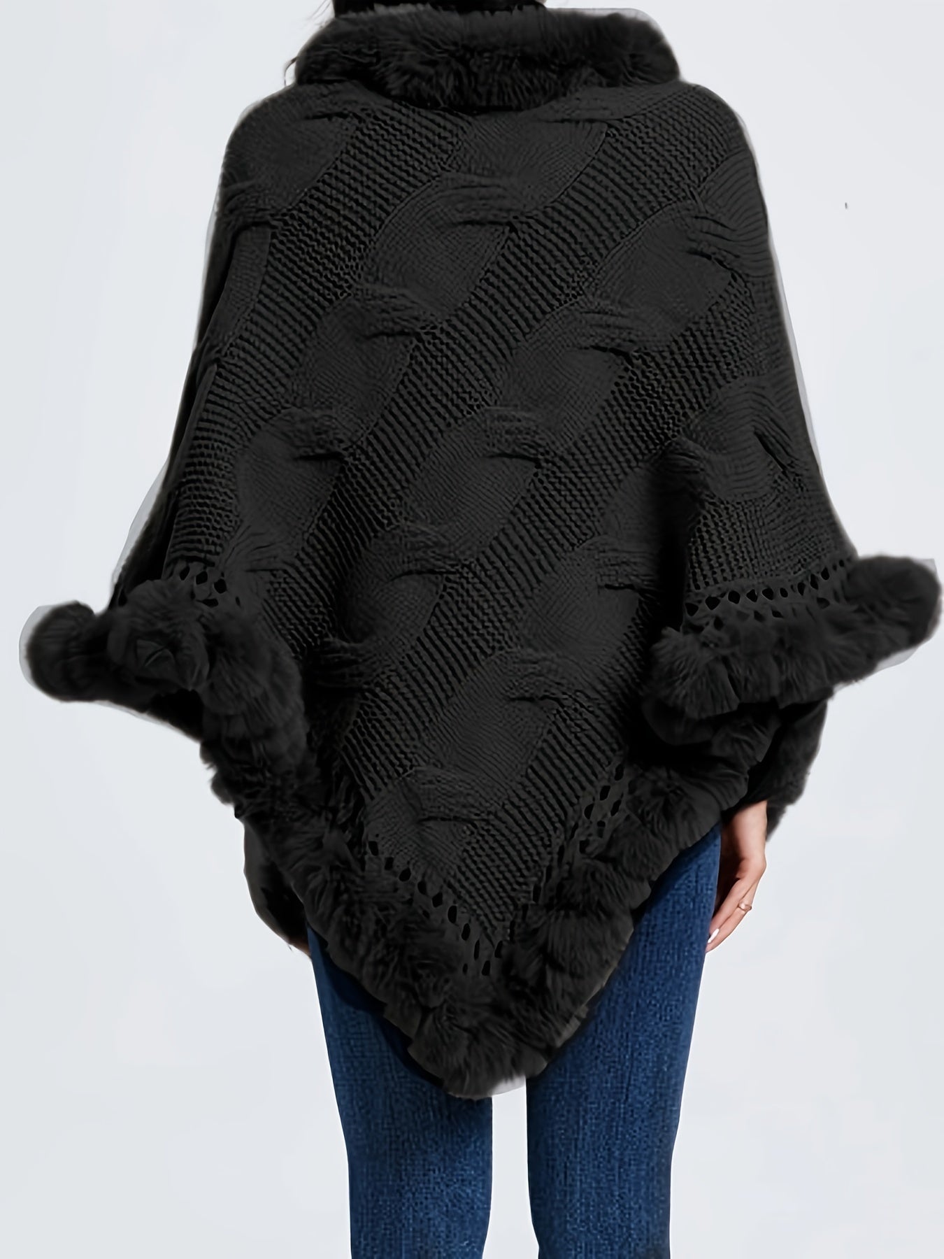 Poncho long polaire femme