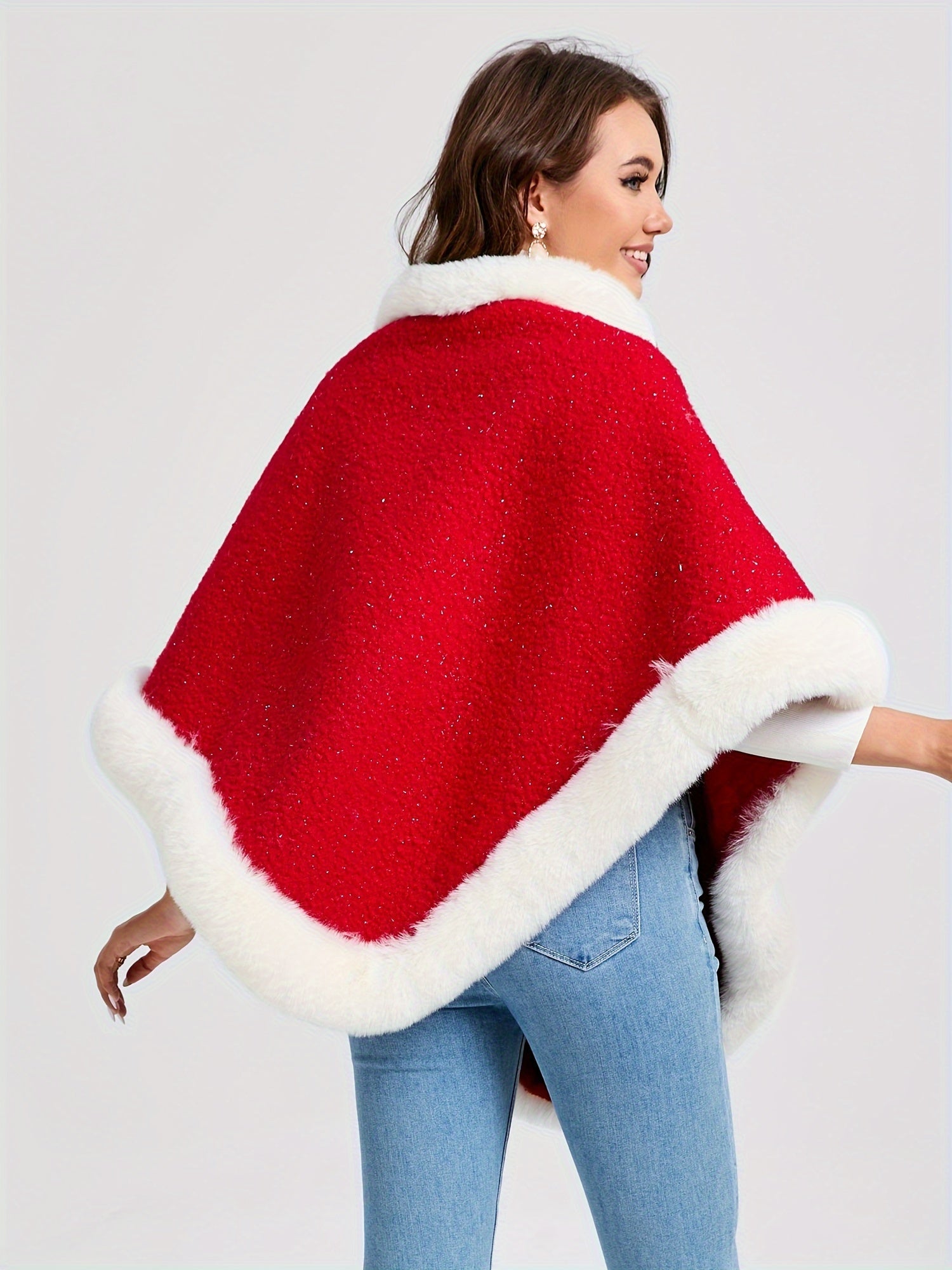 Poncho noël femme