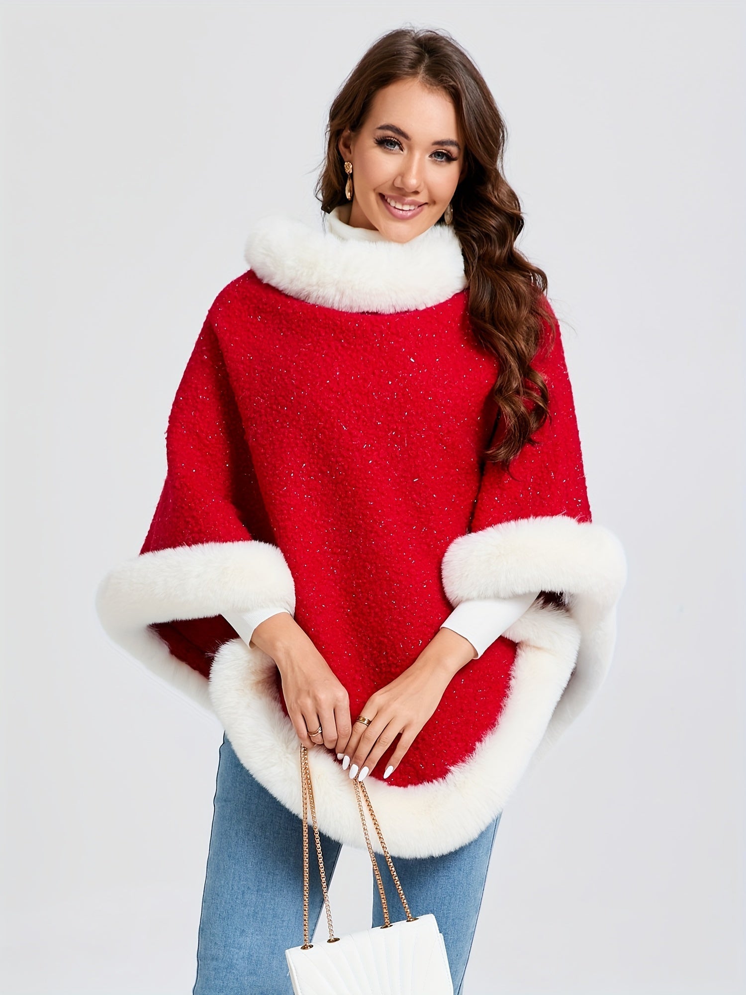 Poncho noël femme