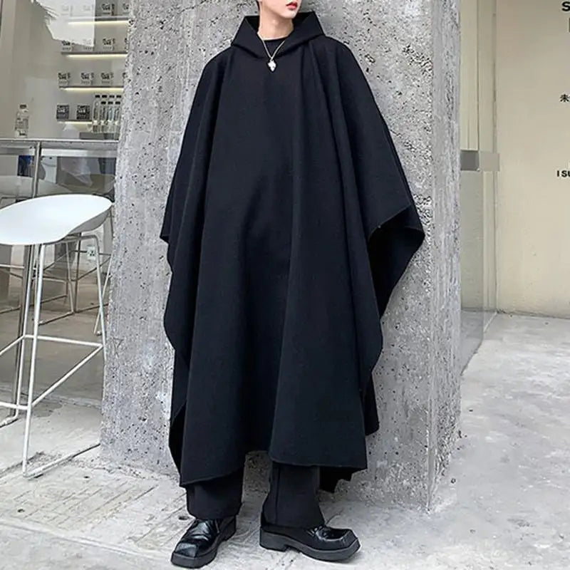 Poncho noir homme