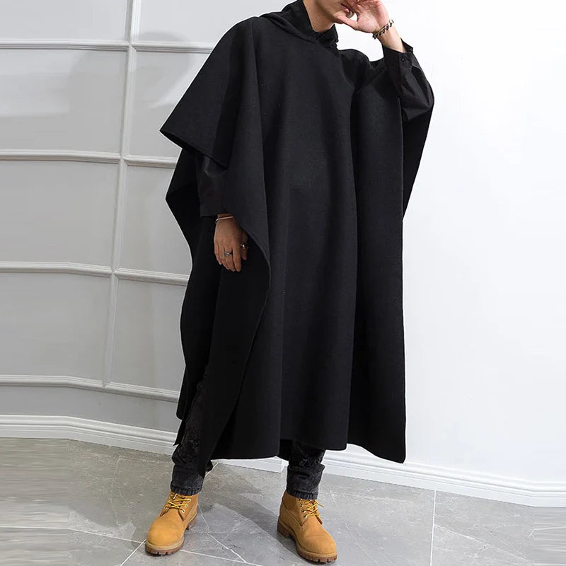 Poncho noir homme