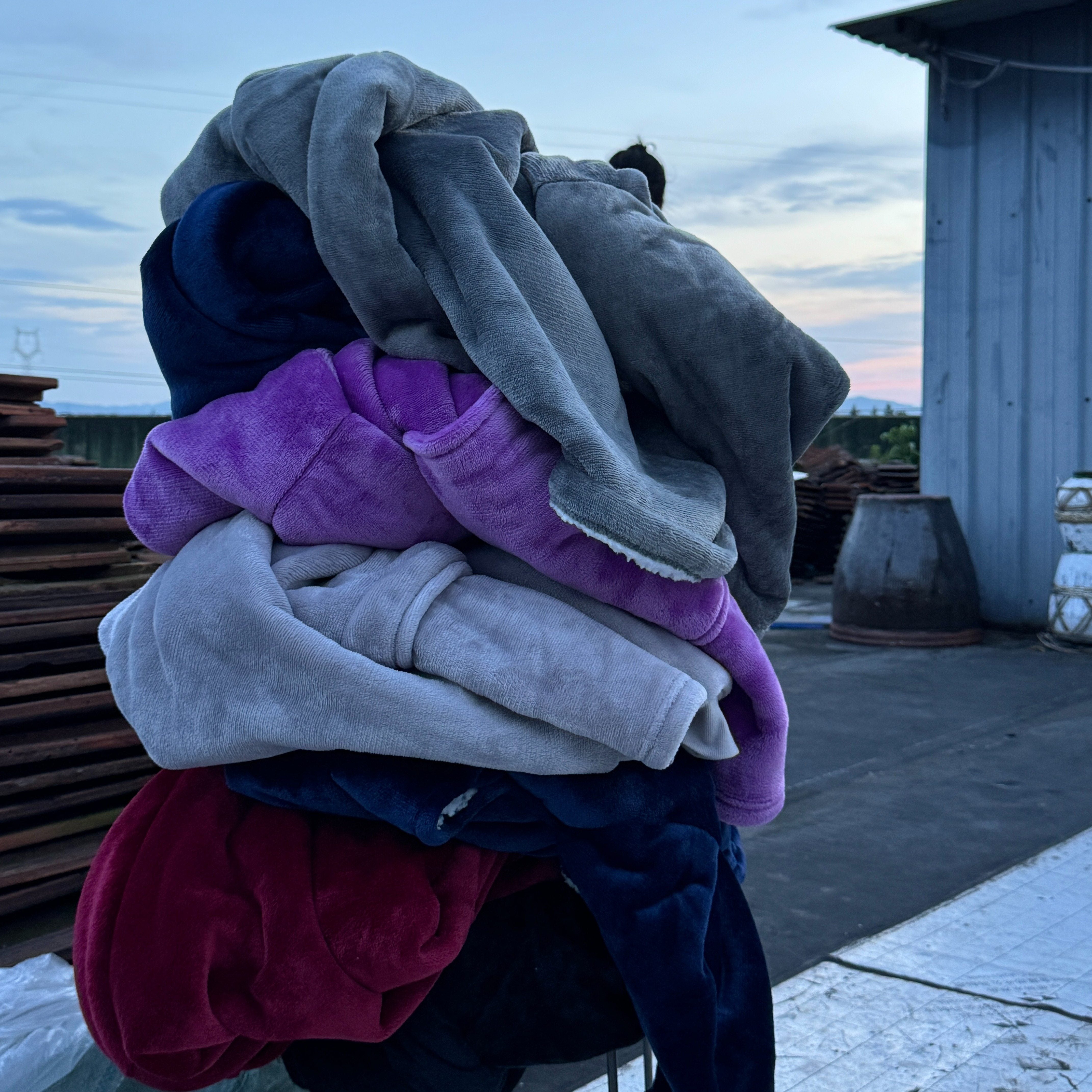 Poncho polaire femme nuit
