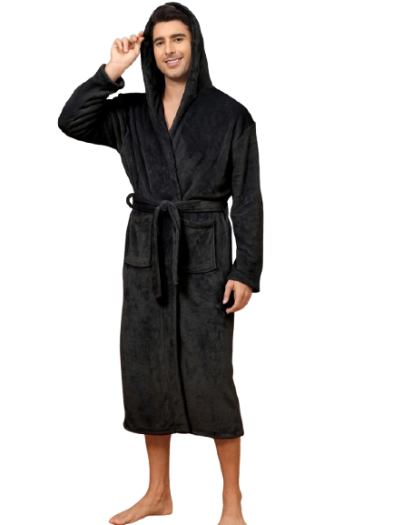 Robe de chambre a capuche homme