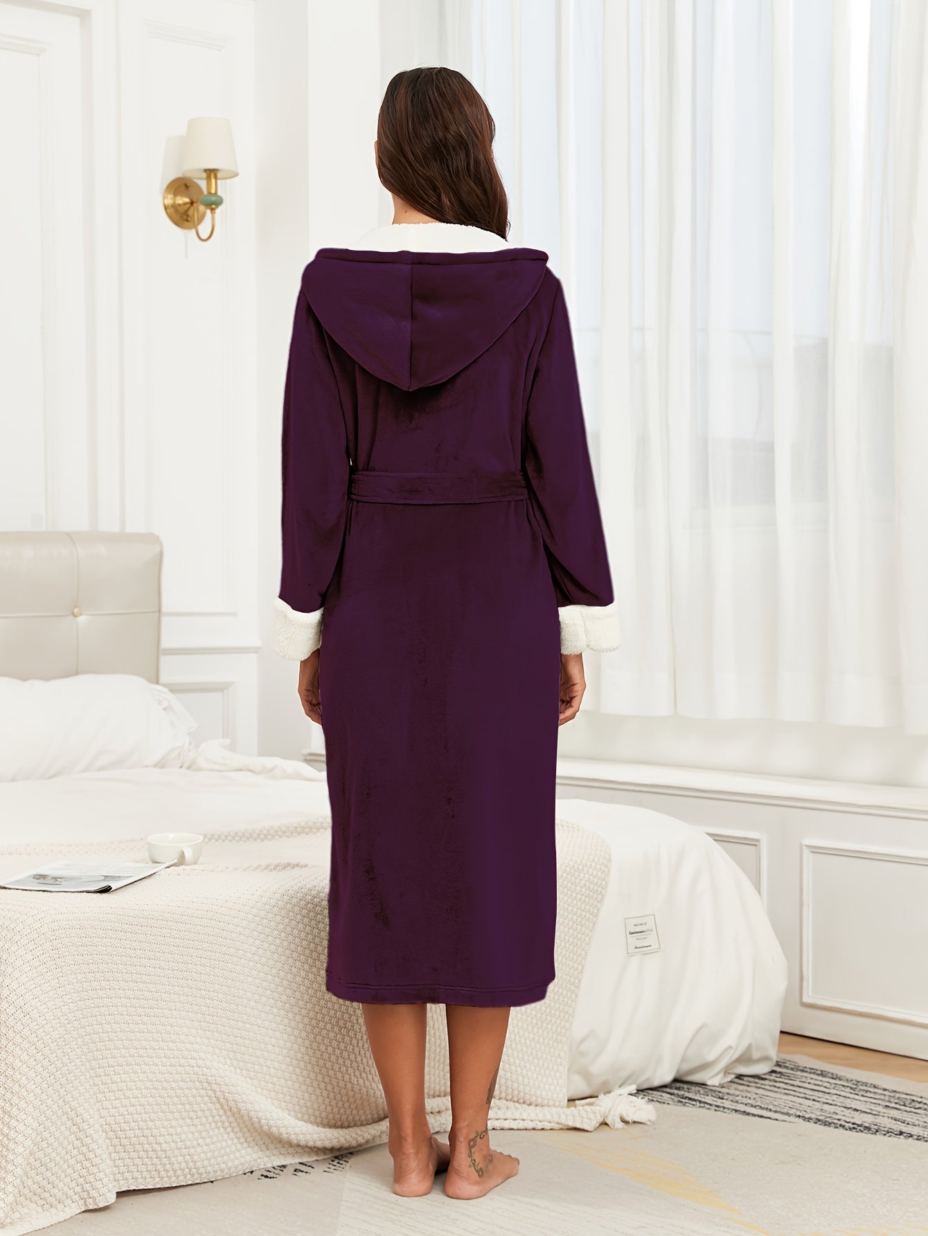 Robe de chambre capuche femme