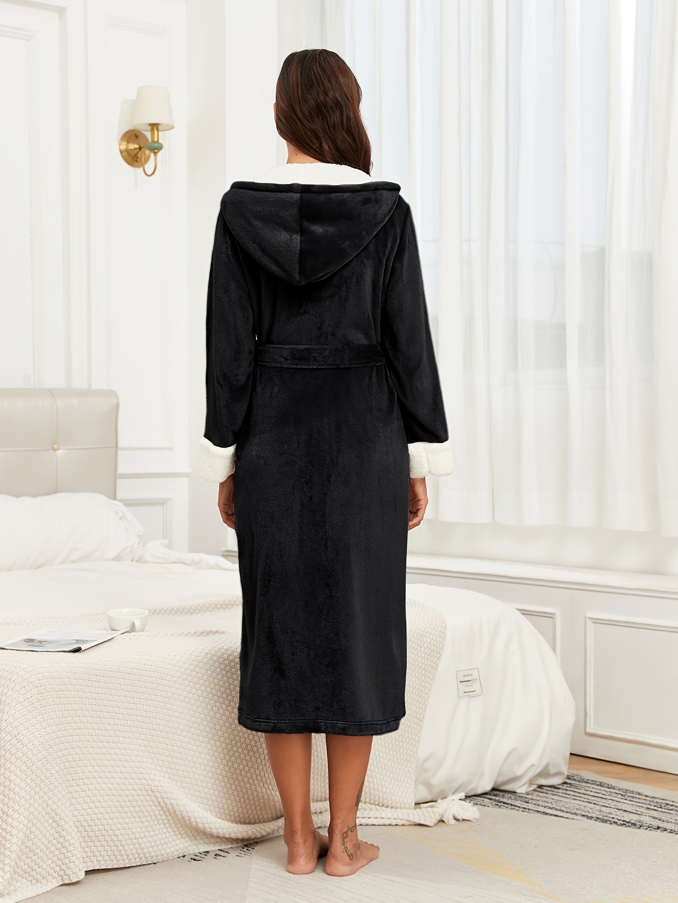 Robe de chambre capuche femme