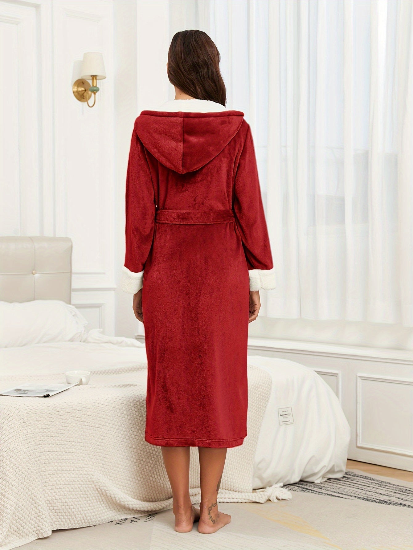 Robe de chambre capuche femme