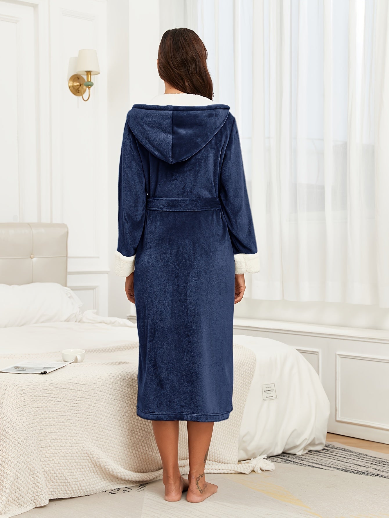 Robe de chambre capuche femme