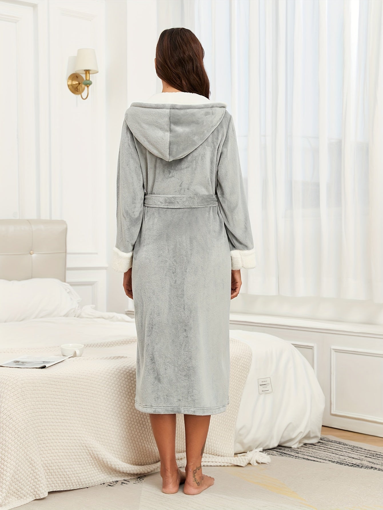 Robe de chambre capuche femme