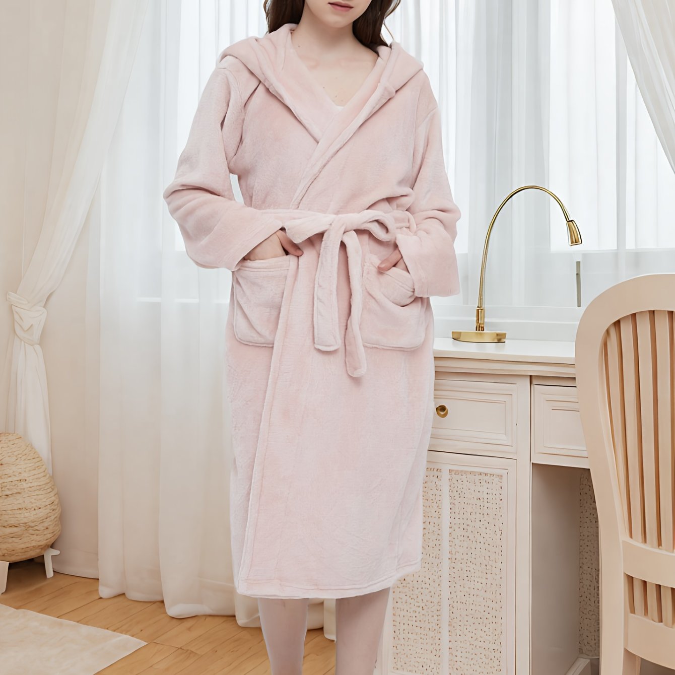 Robe de chambre femme avec capuche