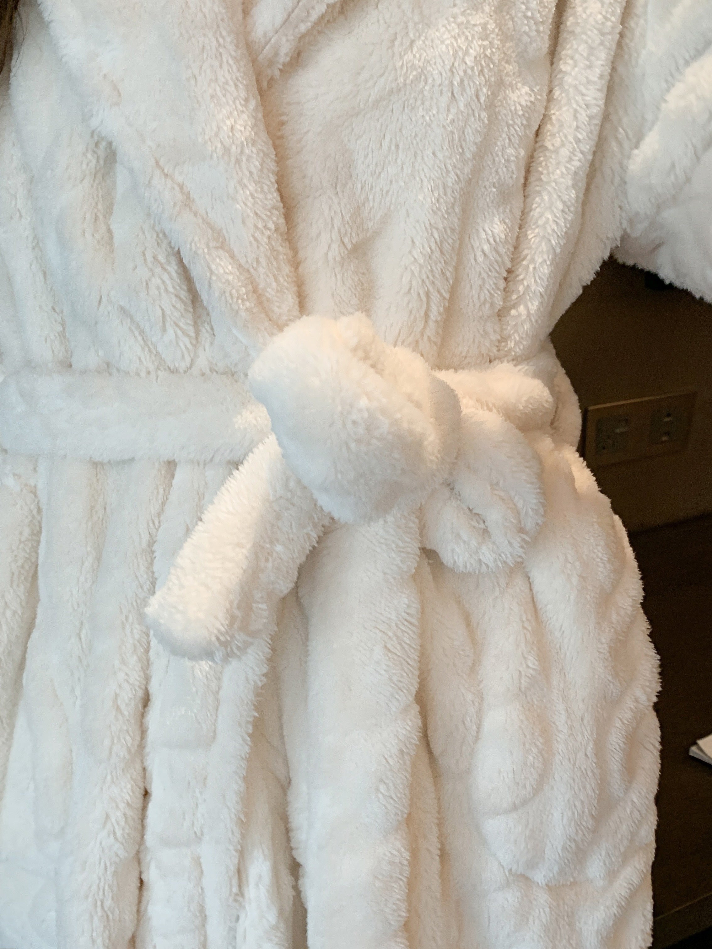 Robe de chambre femme polaire longue Blanc / Unique