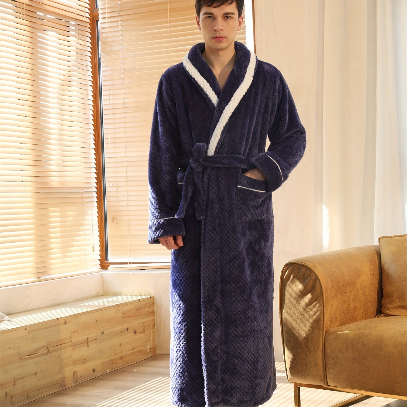 Robe de chambre homme coton léger