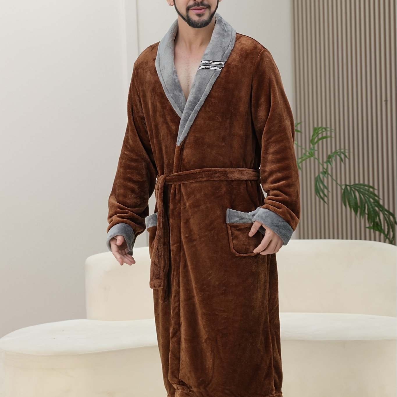 Robe de chambre homme pilou pilou