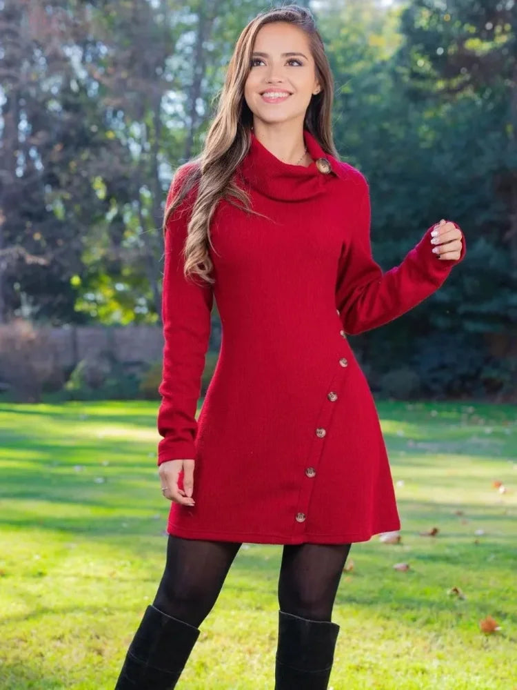 Comment porter une robe rouge en hiver ?