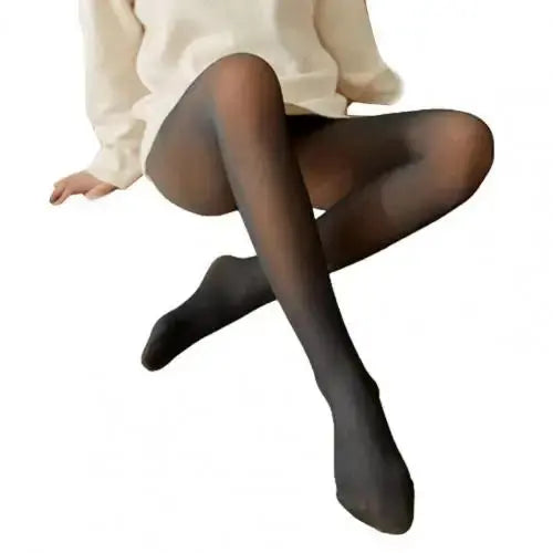 Collant doublé polaire effet transparent