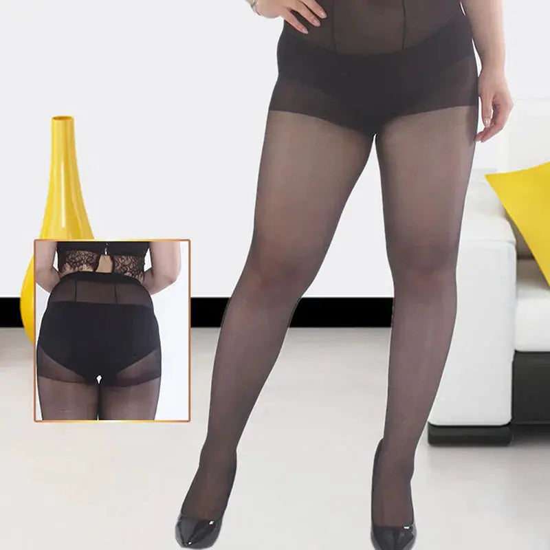 Collant polaire effet transparent grande taille - Le Collant Polaire