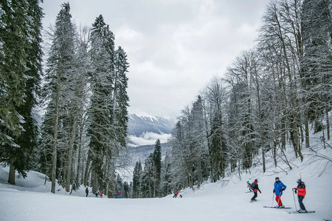 des personnes faisant du ski