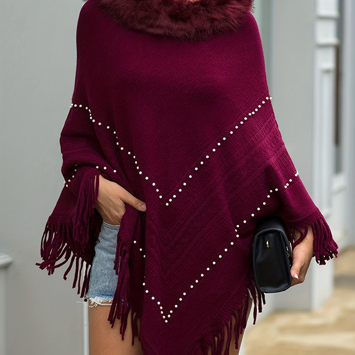 Poncho cape hiver femme