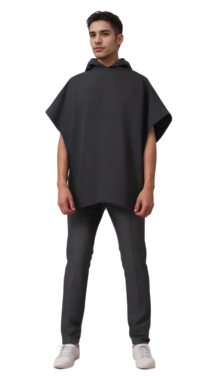 Poncho capuche homme