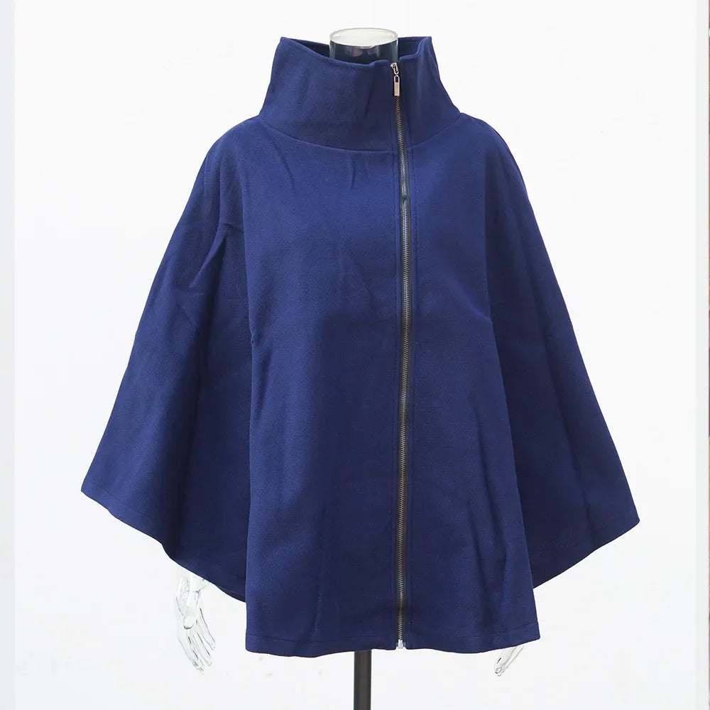 Poncho chaud femme Bleu / XXL