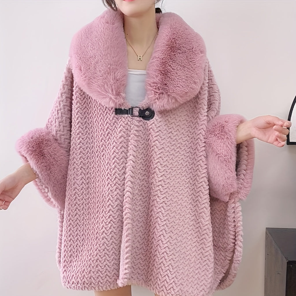 Poncho femme hiver noir