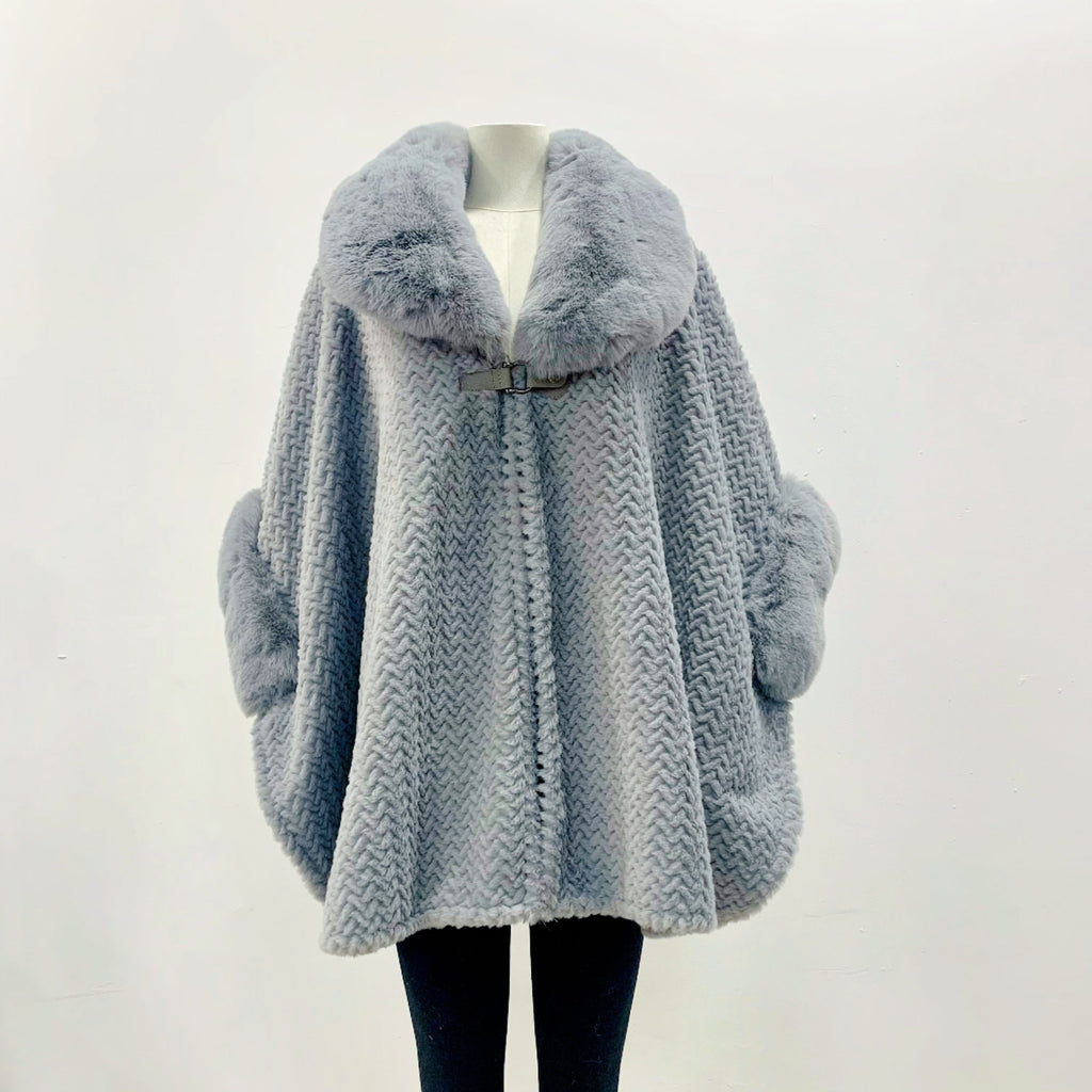 Poncho femme hiver noir