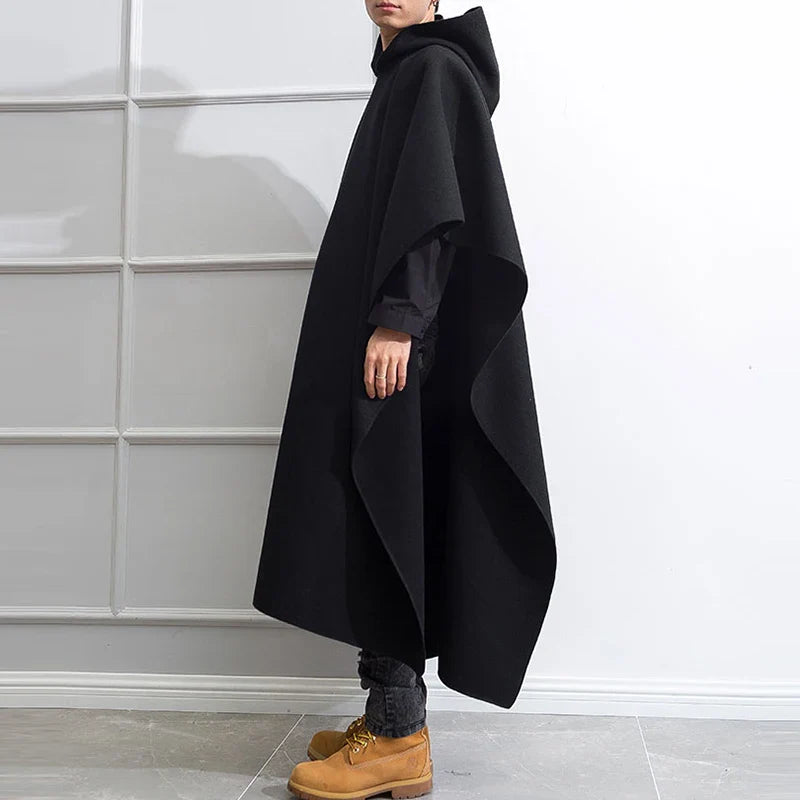 Poncho noir homme