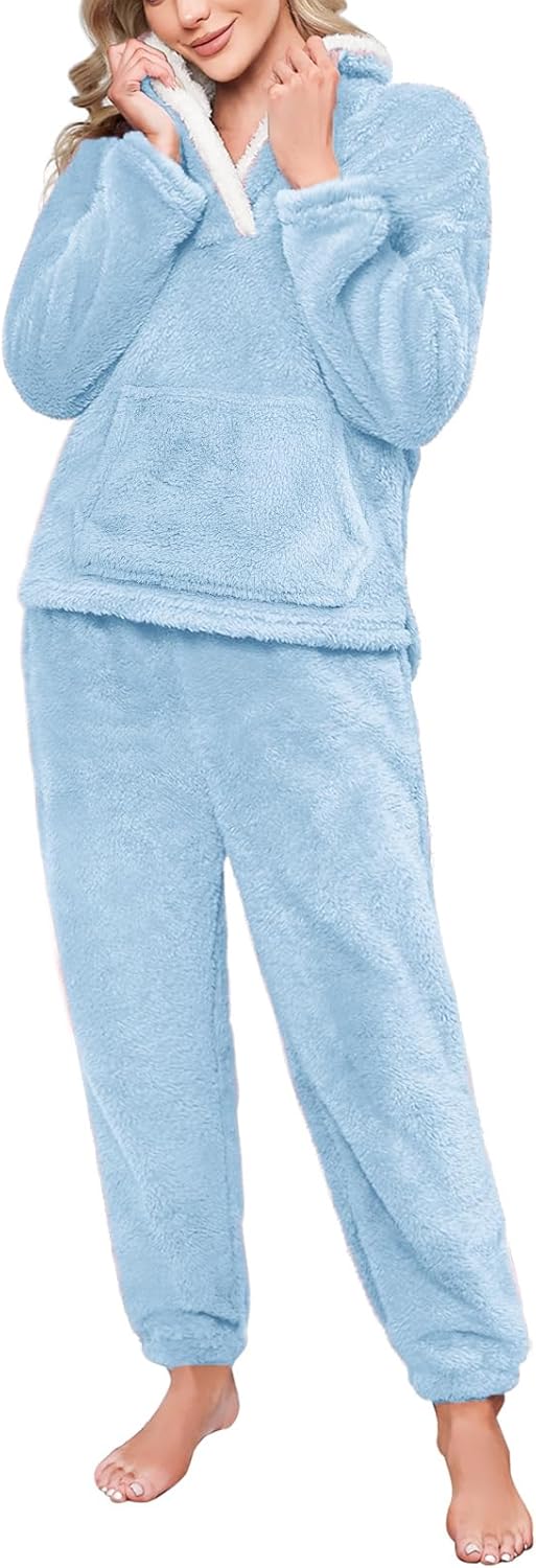 Pyjama chaud polaire femme S / Bleu Clair