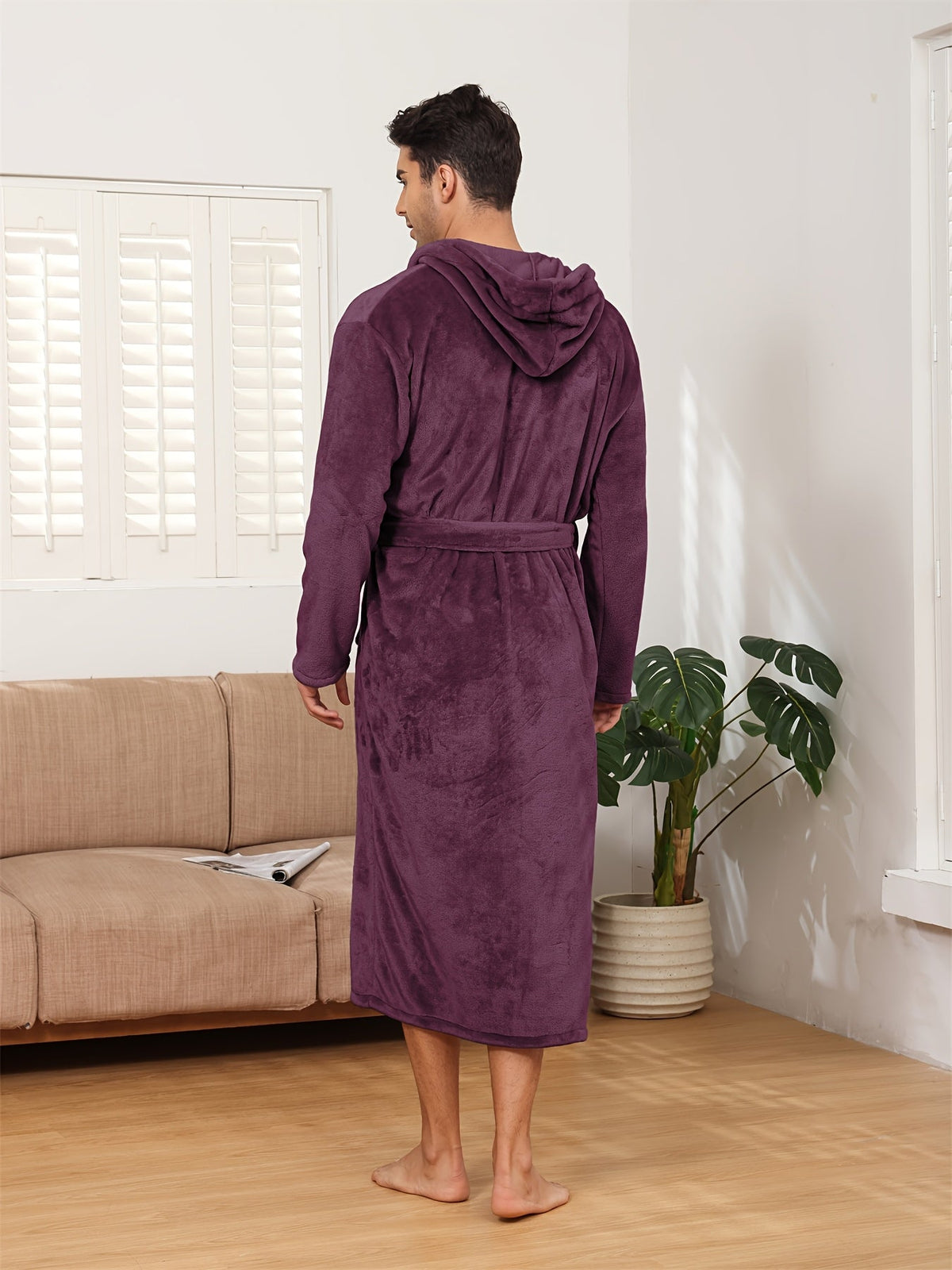 Robe de chambre a capuche homme
