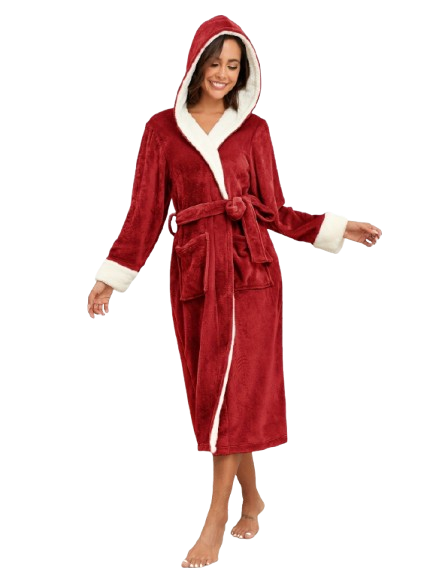 Robe de chambre capuche femme