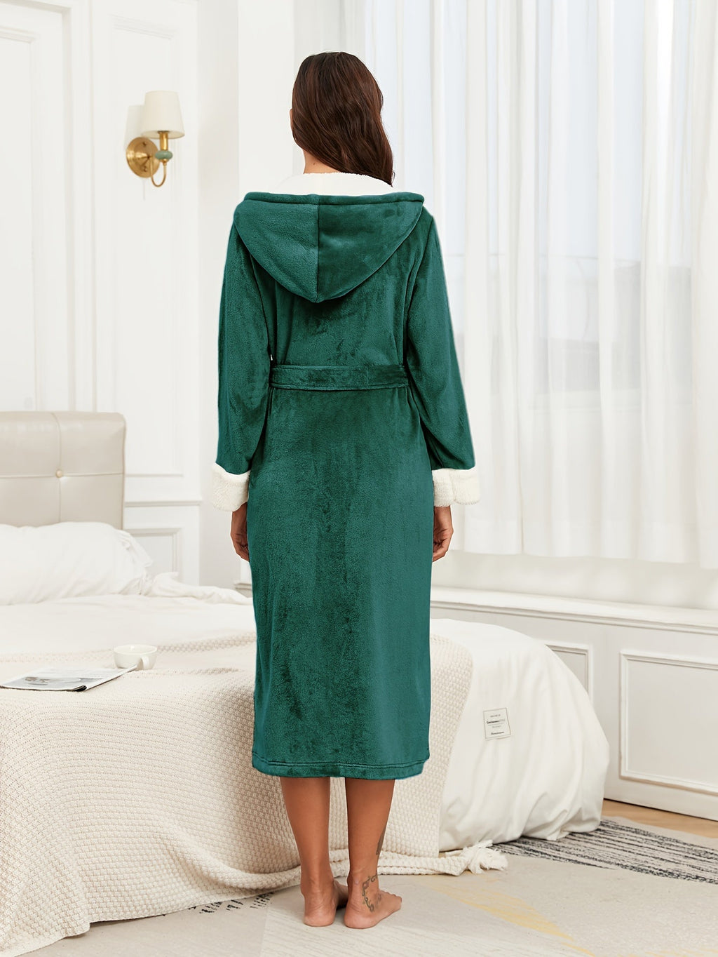 Robe de chambre capuche femme