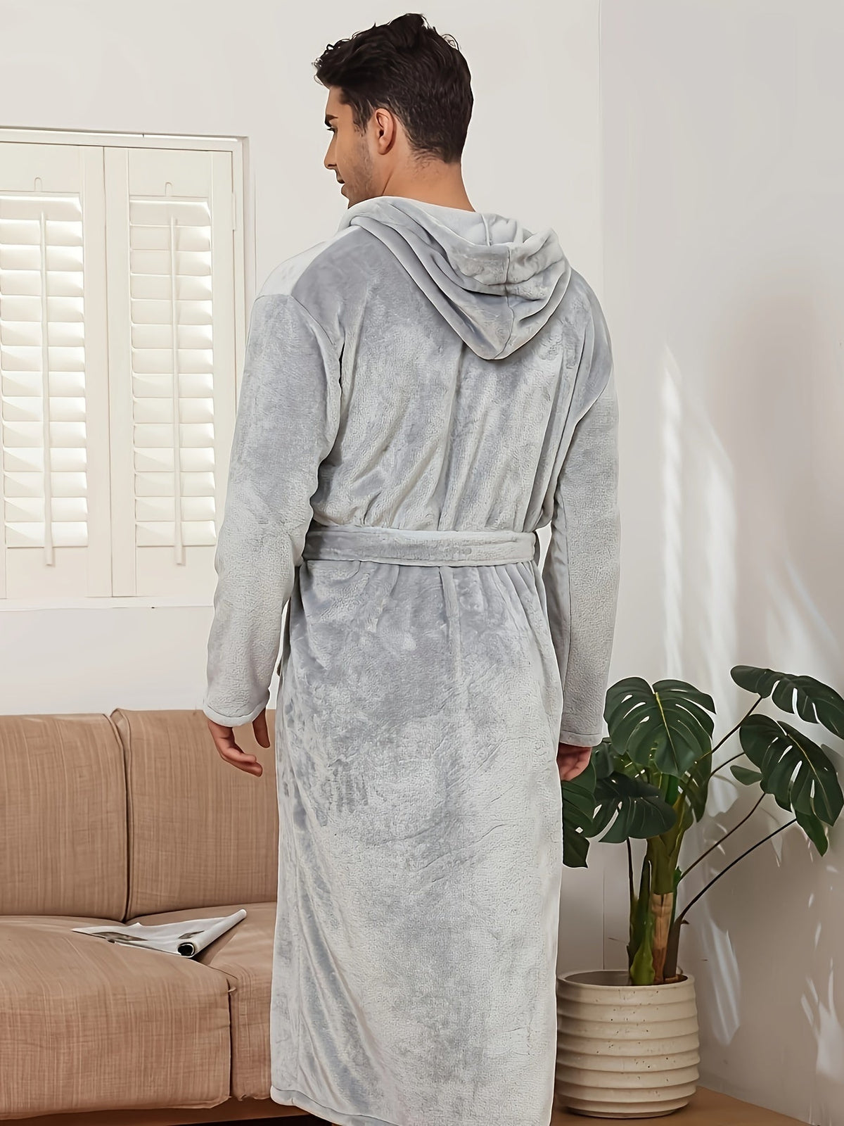 Robe de chambre capuche homme