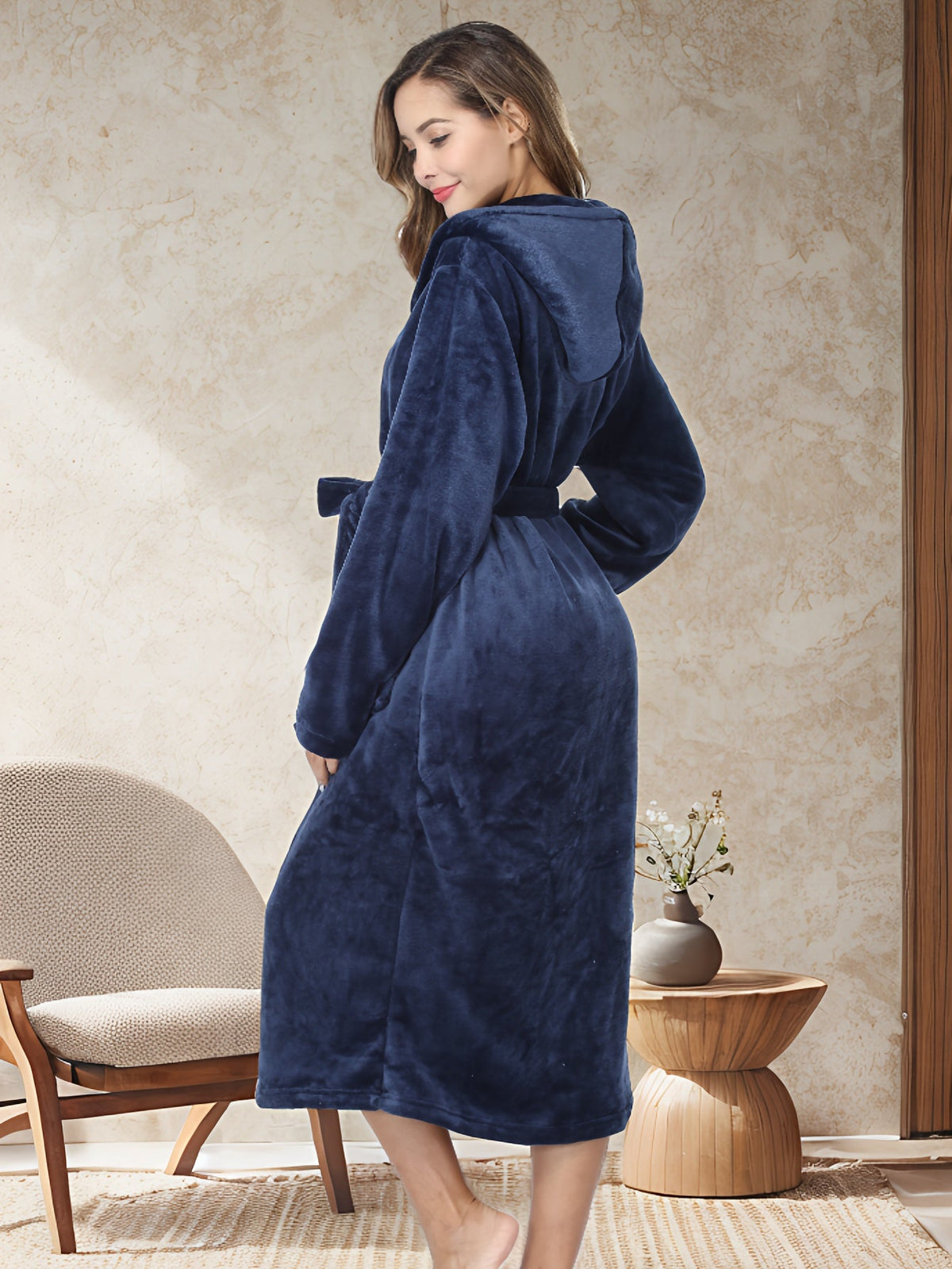 Robe de chambre femme avec capuche