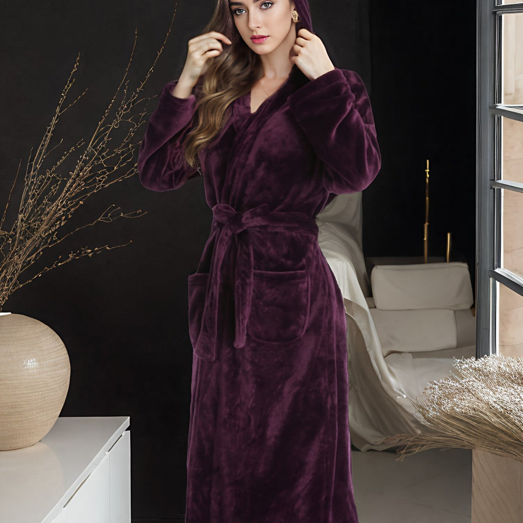 Robe de chambre femme avec capuche