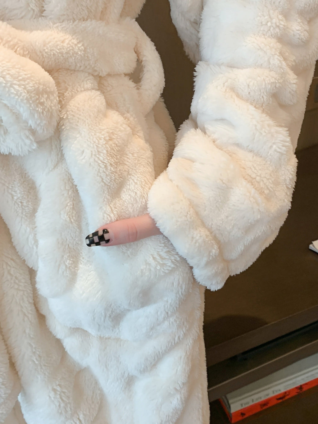 Robe de chambre femme polaire longue Blanc / Unique