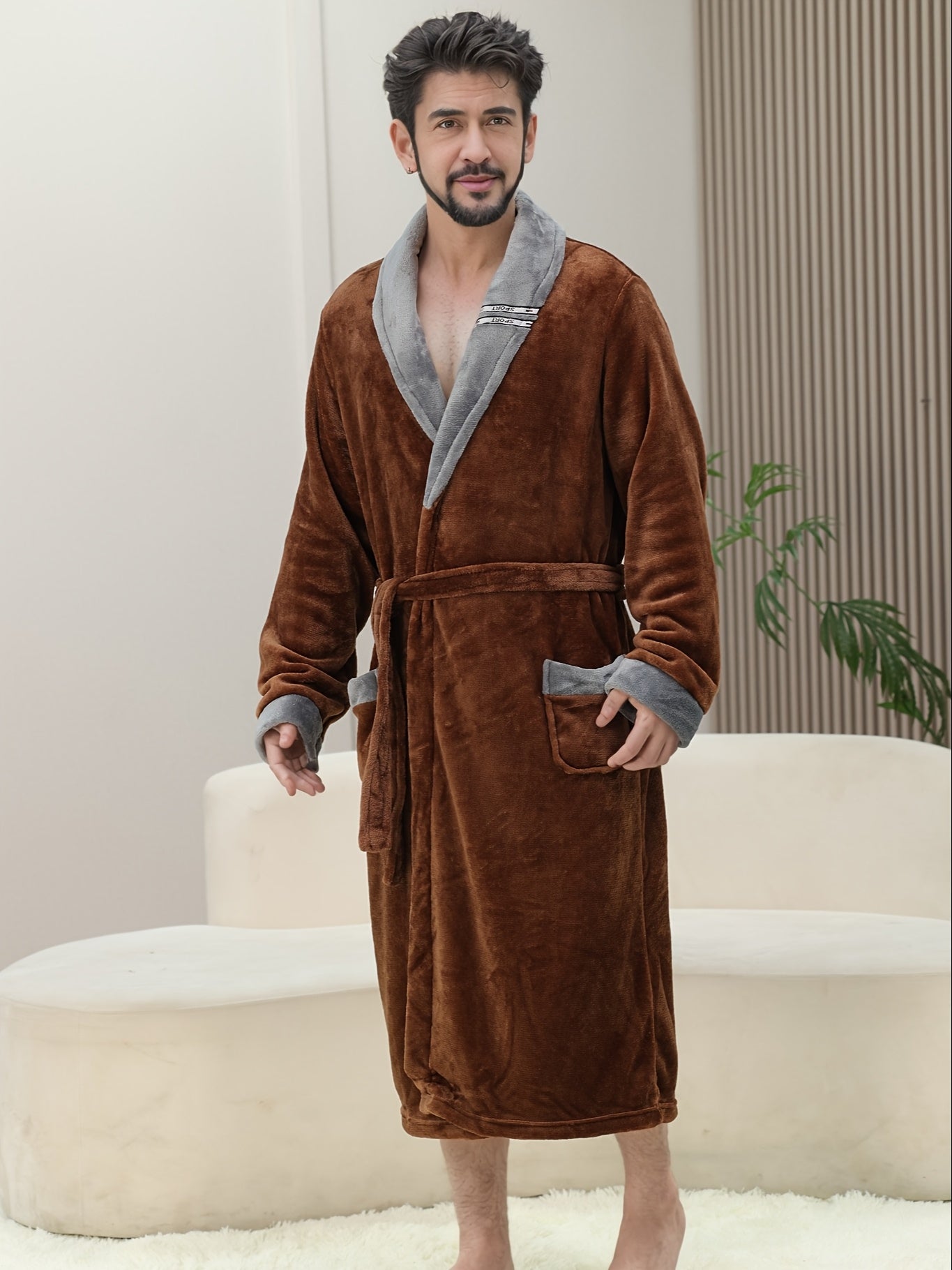 Robe de chambre homme pilou pilou