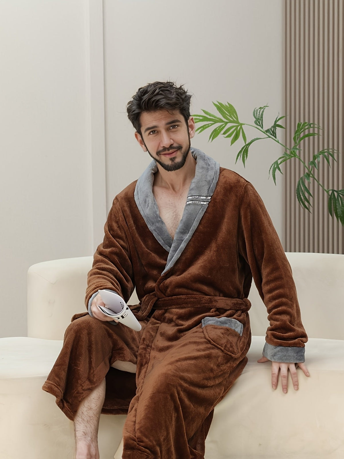Robe de chambre homme pilou pilou