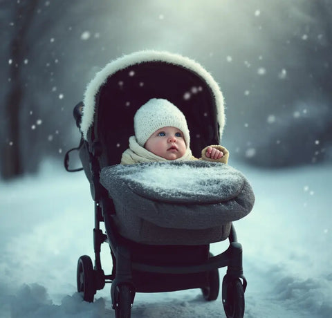 un bébé avec un polaire en hiver